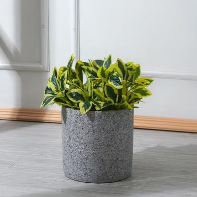 China Nordic modern marble painting planter pots indoor and outdoor decoration 5.9 inch cement flower pots for sale