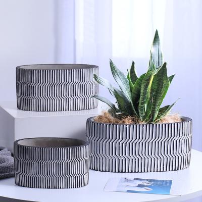 China 5.9 Indoor Decoration Hand Paint Modern Planter Pots Indoor and Outdoor Cement Planter Pots for sale