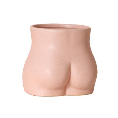 China Art Decor Female Form Booty Flower Vases with Drain Plug Butt Planter Ceramic Body Vase for sale