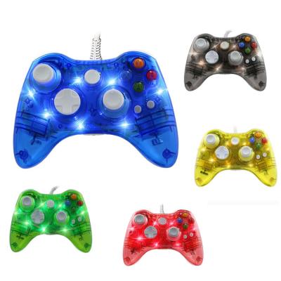 China Colorful ABS Clear USB Game Accessories Control Joystick Gamepad For Xbox 360 Wired Controller for sale