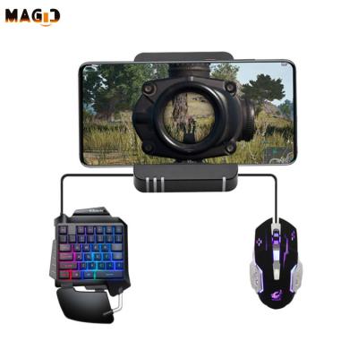 China Ambidextrous Handed Backlight Half Gaming Keyboard + Mouse Combo + USB C Wired PUBG Mobile Gaming Keyboard Mouse Converter Adapter For Game for sale