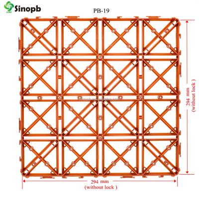 China PB-19 Easy Installation Interlocking Plastic Base For Decking Tiles for sale