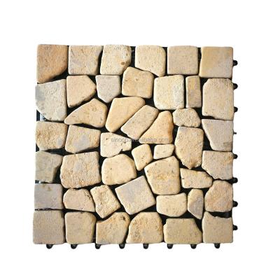 China Easy To Install And Replace Diy Cheap Natural Stone Tile For Balcony Garden Pool Deck Easy Installing Interlocking Removable Floor Tiles for sale