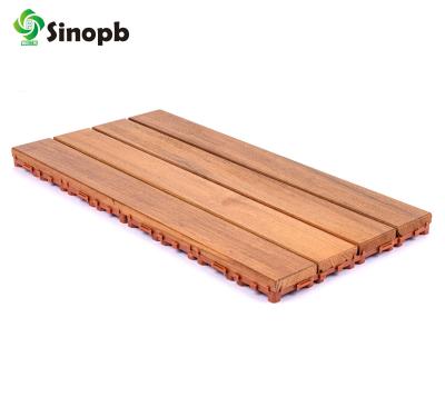 China Easy Interlocking Water Proof And Anti Corrosion Burma Teak Wood Decking Tiles - 300x300x30mm for sale