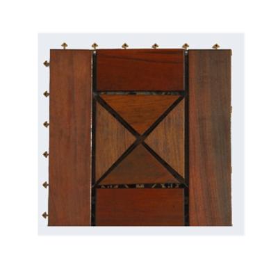 China Easy Installation DIY Wooden Ipe Outdoor Waterproof Wood Flooring For Pool Bathroom Garden Decking Wood Tile With Plastic Base for sale