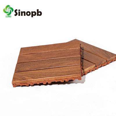 China Factory Water Resistant Easy Interlocking Solid Wood Interlocking Decking Cumaru Flooring DIY Deck Tiles for sale