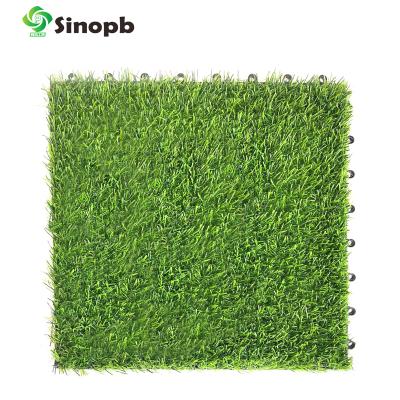 China Modern Artificial Grass Turf Deck Tile Set Interlocking Tile Lawn For Outdoor Flooring for sale