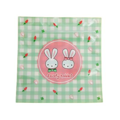 China Recyclable Cute Rabbit Design Jewelry Earring Food Cookie Transparent Ziplock Plastic Candy Packaging Mylar Bag Plastic Pouch For Underwear for sale