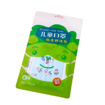 China Recyclable Plastic Ziplock Packaging Bag For Kids Disposable Face Mask Disposable Face Mask Package 10 Pieces Spot for sale