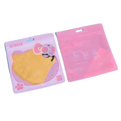 China Recyclable Plastic Ziplock Packaging Bag For Children Disposable 3D Face Mask Mask Package 10 Pieces Spot for sale