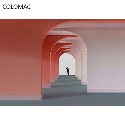 China Colomac Modern Custom Geometric 3D Graphics Color Block Wall Panel For Interior Decorative Wall Panel for sale