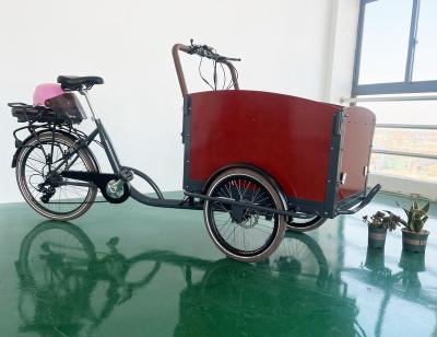 China Passenger Holland 3 Wheel Family Electric Cargo Bike Tricycle for Mother and Baby Three Wheels Electric Cargo Bike for Kids and Pets for sale