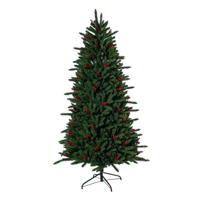 China Fashionable and high quality durable with artificial red PVC fruit Christmas tree simulation green Christmas tree for sale