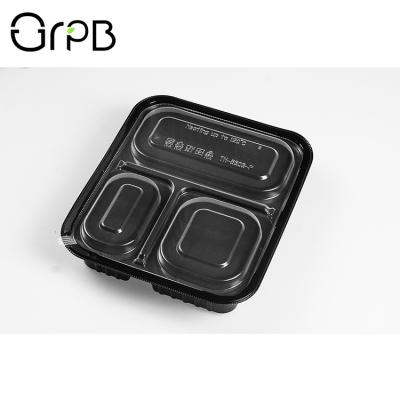 China Ovenable CPET ovenable oven microwavable square disposable lunch box with PET /OPS lid for sale