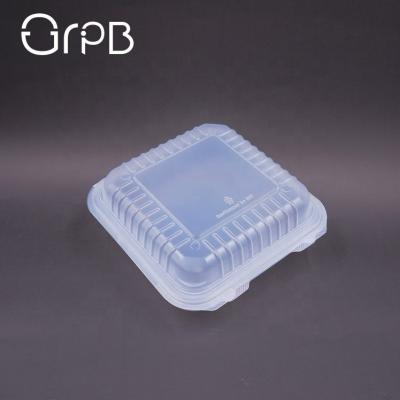 China Microwavable Stocked Take Out Box Hinged PP Plastic Packaging Food Container for sale