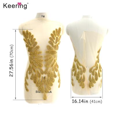 China Newest Beautiful 3D Custom Handmade Patches Crystal Embellishment Bodice Applique WDP-129 For Dressing Gown for sale