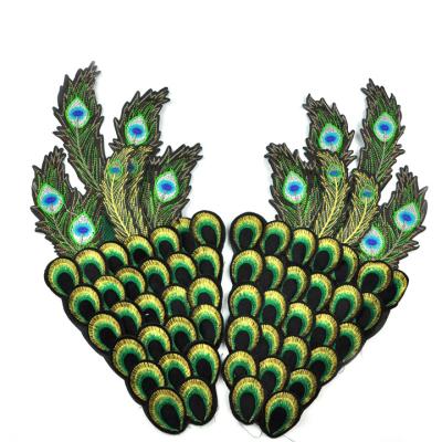 China Viable Handmade Peacock Applique Embroidery Designs For Wedding Dress Decoration for sale