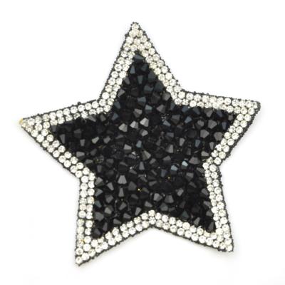 China hot 3D lattice patch pattern beaded design fix star rhinestone designer patches for jeans WRPA-030 for sale