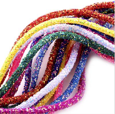 China Colorful Decoration Rainbow Sequin Appliques Hose For Women's Casual Shoes Headband Party Bag for sale