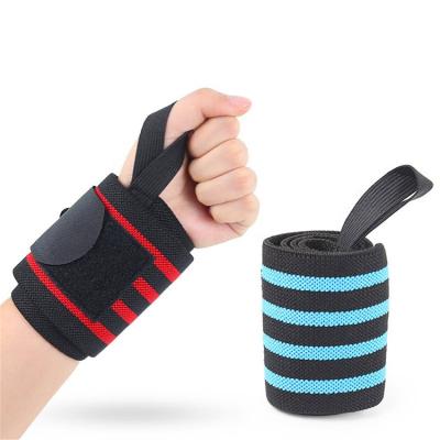 China Durable Custom Wrist Wraps Rubber Polyester Powerlifting Wrist Wraps for sale