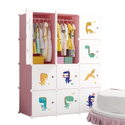 China Living Room diy simple assembly plastic cube wardrobe kids foldable storage cabinet combination baby storage armarios for sale