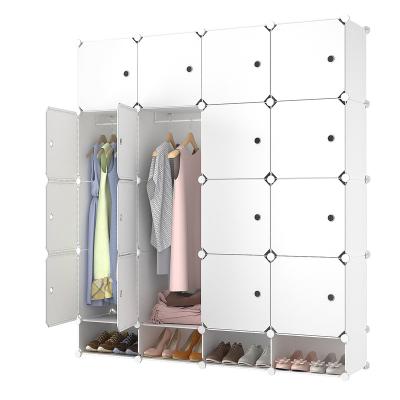 China Behind Doors/On Walls 16 Cube PP Material Plastic Clothes Organizer Portable Wardrobes for sale