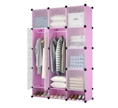 China Living Room Factory wholesale portable baby plastic closet organizer detachable cube cabinet foldable bedroom combination wardrobe for sale