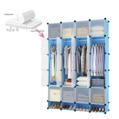 China Living Room Multifunctional Storage Closet Organizer DIY Plastic Cabinets Easy Assemble Portable Wardrobe for sale