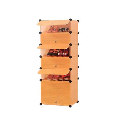 China Behind Doors/On Walls Factory Manufacture Extendable Standing Stackable Shoe Rack Cabinet Plastic 6 Tier Shoe Rack For Home for sale