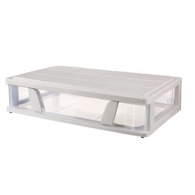 China Stocked Transparent Stackable Underbed Closet Storage Drawer Box Organizer Containers for Clothes Shoes Toys Blankets and Towels for sale