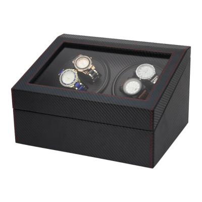 China Recyclable Black Carbon Fiber 4+6 Automatic Watch Winder for sale