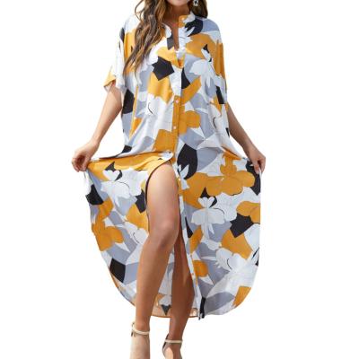 China Custom OEM Design Breathable Beach Kimono Cover Up Robe Kaftan Bikini Plus Size Long Swimwear Women Cover Up for sale