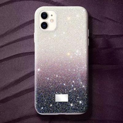 China New Design Gradient Rainbow Glow Women's Glitter Girl Bling Metallic Phone Case For iphone 11 XR 7g 8g for sale