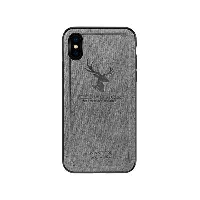 China Deer Pattern Deer Pattern Art Cloth Cover Device Fram PC+Soft Flex Silicone TPU Bumper Shock Absorption Surface For iPhone XR for sale