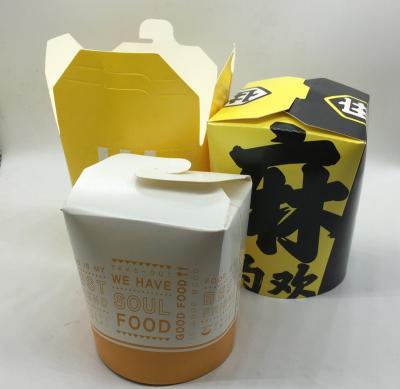 China Disposable Take Out Brown Disposable Noodle Pasta Packaging Box Microwave Wrapping Paper Chinese Food Lunch To Take Out Paper Box for sale