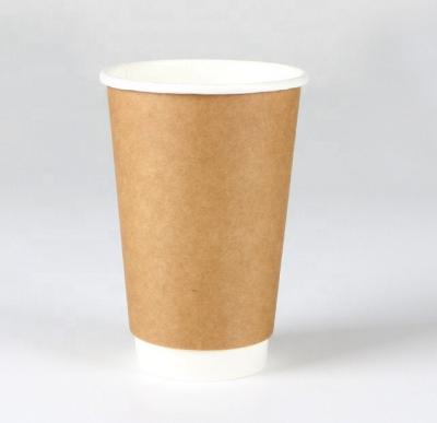 China Wholesale 8oz Disposable Double Wall Paper Cup Insulated Double Paper Cup Wall Paper Compostable Coffee Cups for sale