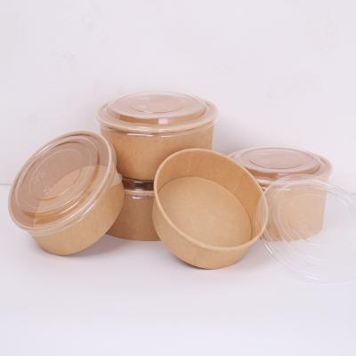 China Biodegradable Oil Resistant Wrapping Paper Food Salad Bowl Rice Noodle Soup Disposable Packaging With Lid for sale