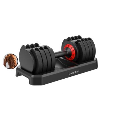 China Hot Selling Silicon steel+ABS Gymnasium Weightlifting Fitness Training Auto Adjustable Max 32KG Dumbbell for sale