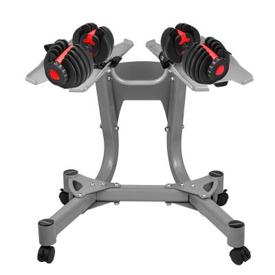 China Durable 24kg 40kg Dumbbell Dumbbell Set Standard Adjustable Dumbbell With Steel Rack for sale