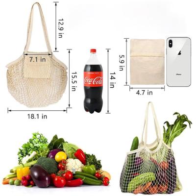 China Reusable Reusable Organic Cotton Mesh Tote String Net Bag of Fruit Vegetable for sale