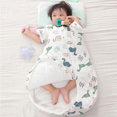 China Breathable 100% Custom Design Organic Cotton Baby Sleeping Bag Zip Up Sleep Suit Bag for sale