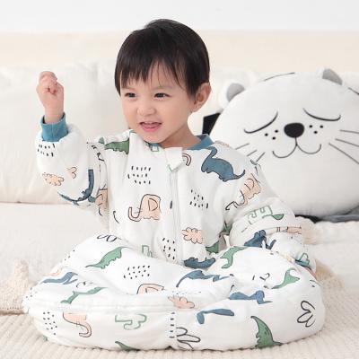 China Breathable Custom Design 100% Cotton Organic Baby Sleeping Bag Zip Up Sleep Suit Bag for sale