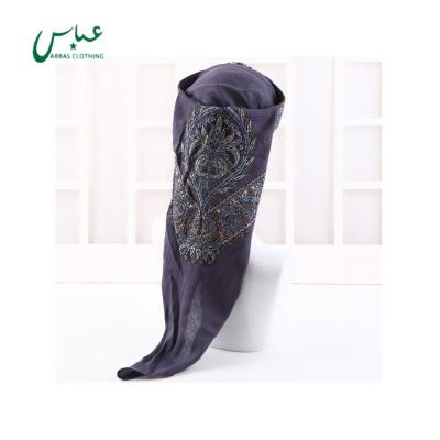 China Square Scarf Hand Making Wool Muslim Head Scarf Hat Embroidery Scarf for sale