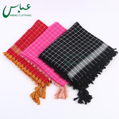 China 2021 Hot Sale 6 Colors Wholesale Ethiopia Shemagh Scarf With Tassels Y062 for sale