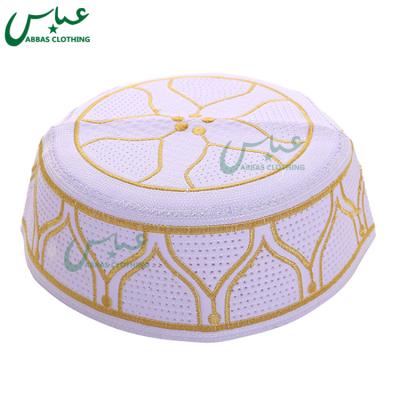 China High Quality Purple Embroidered Hat Caps Saudi Arabian Prayer Hat For Men Muslim Prayer Hat for sale