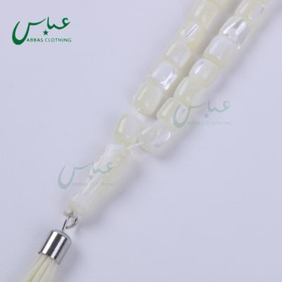 China 7mm Natural 99 White Beads Natural Stone Tasbih Islamic Prayer Beads PB050 for sale