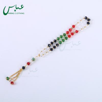 China Gift Black Green White Red Tasbih, Crystal Beads, 10mm Decorative Flag Color PB043 33 Prayer Beads for sale