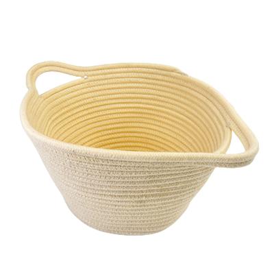 China Amazon Hot Selling Stocked 11 Inch Cotton Rope Storage Basket Laundry Hamper With Handle for sale