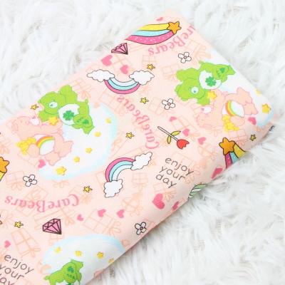 China Organic digital printing lovely cartoon bear 100% cotton fabric sew dress clothes rub hat textile material domestic wholesale price for sale