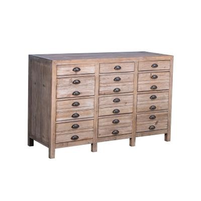 China New Products Antique Farmhouse Pine Cabinet Furniture Distressed Drawer Chest Living Room Sideboard for sale